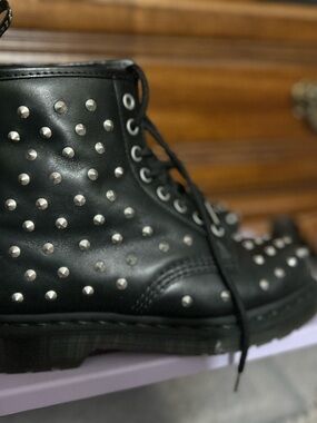 Doc Martens Black Studded Lace-Up Combat Boots